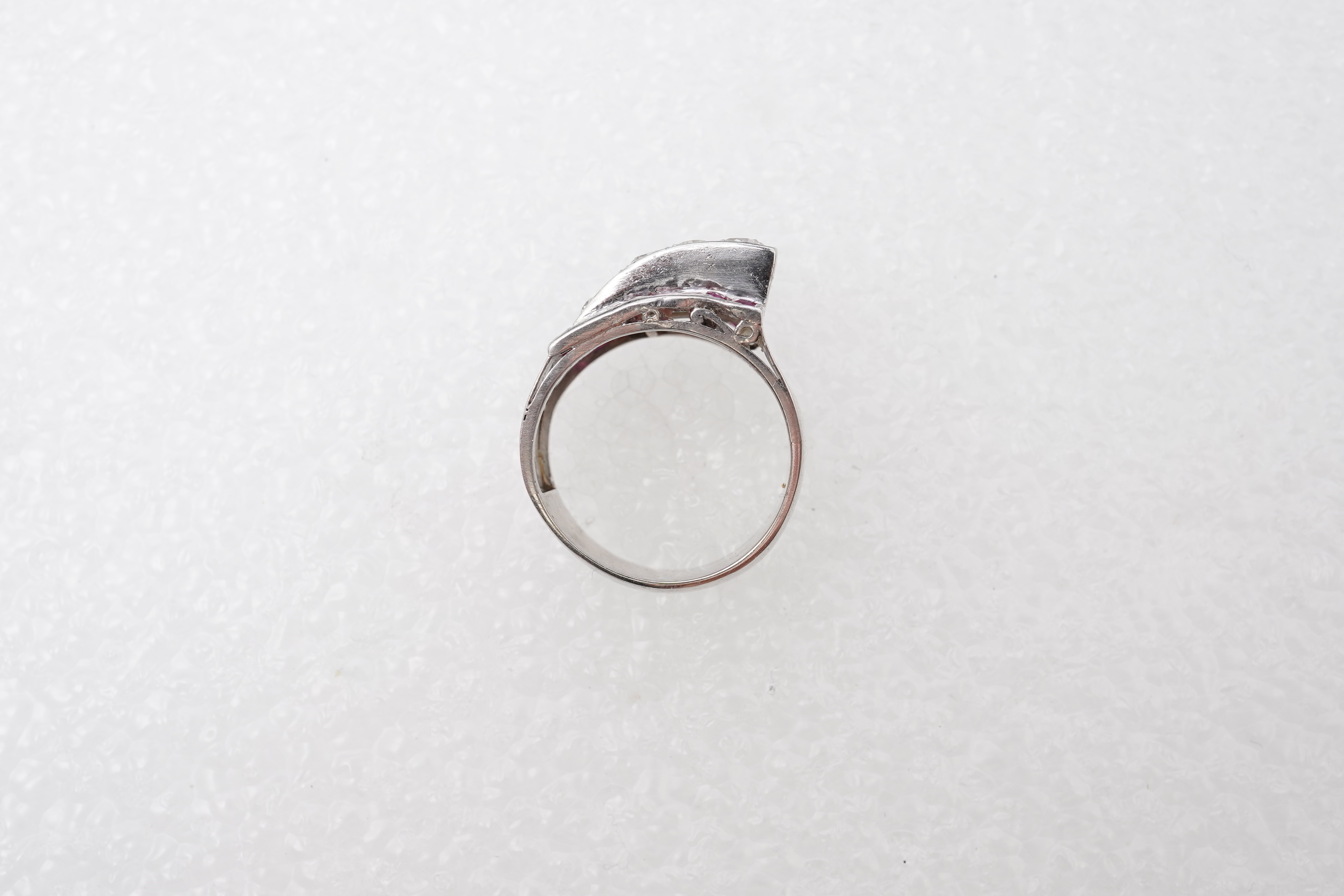 A Retro ruby and diamond ring, circa 1940